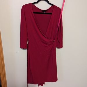 Red wrap dress, Express, size M